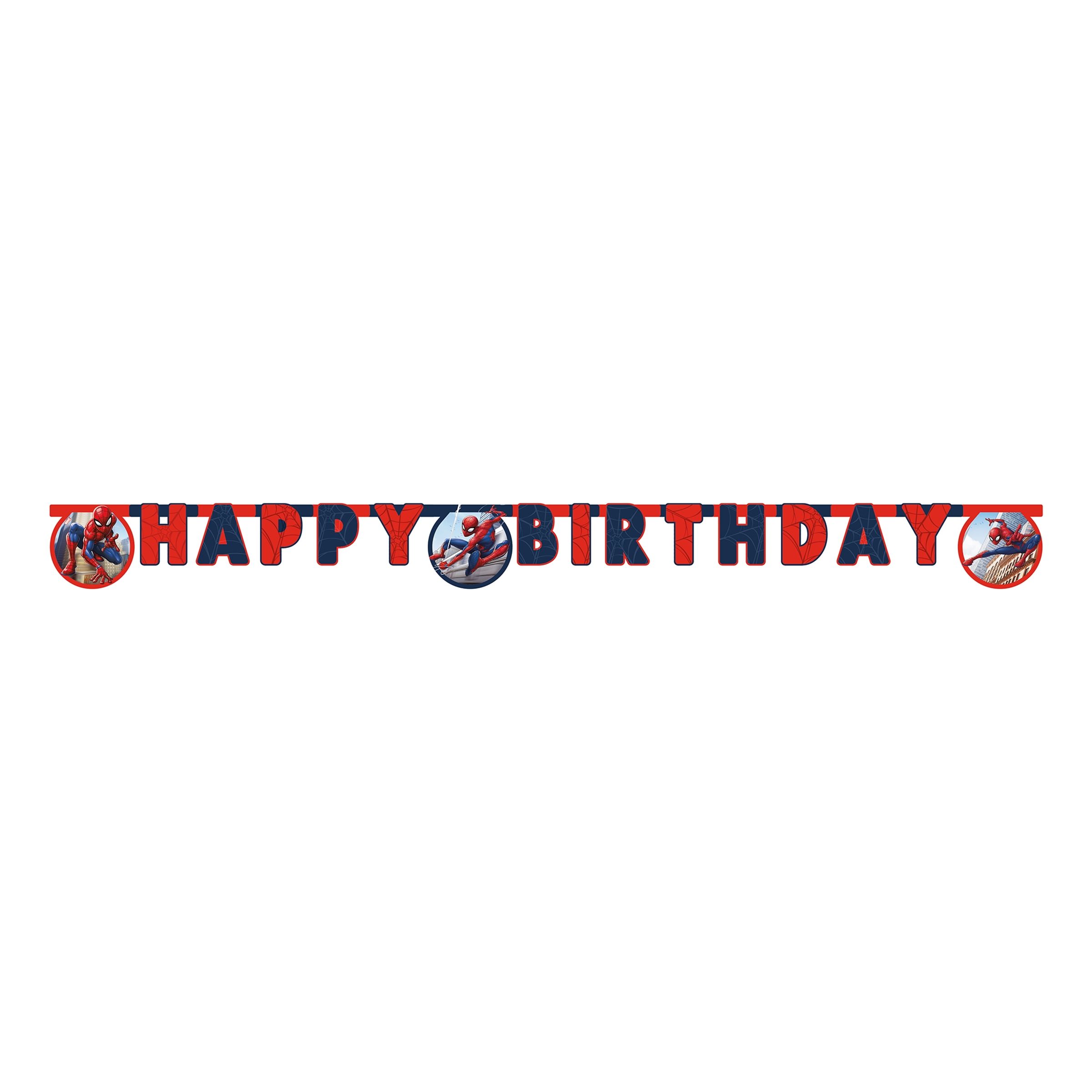 Köp Bokstavsgirlang Happy Birthday Spider-Man från Globos Europe hos Partykungen.